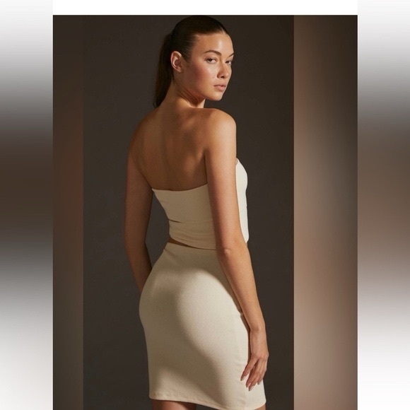 NWT Anthropologie Bordeaux Strapless Cutout Dress in Cream - Picture 3 of 8